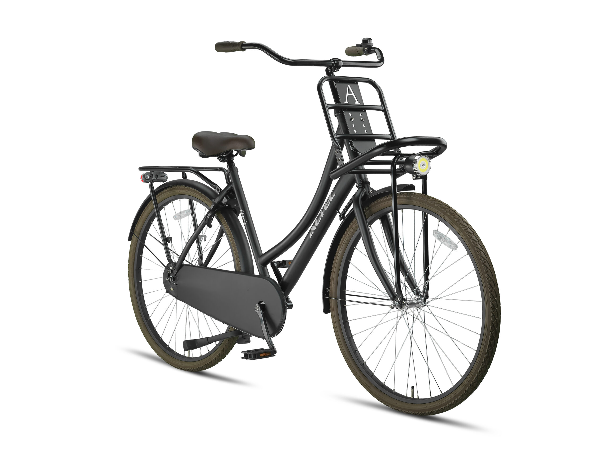 Altec Classic Mat Zwart Transportfiets 28 inch zijaanzicht